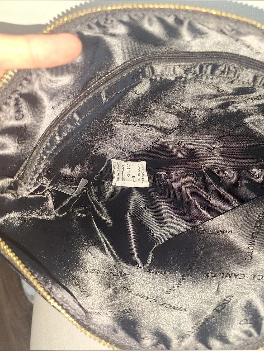 Vince Camuto Glitter Sequins Large Zip Clutch NWOT